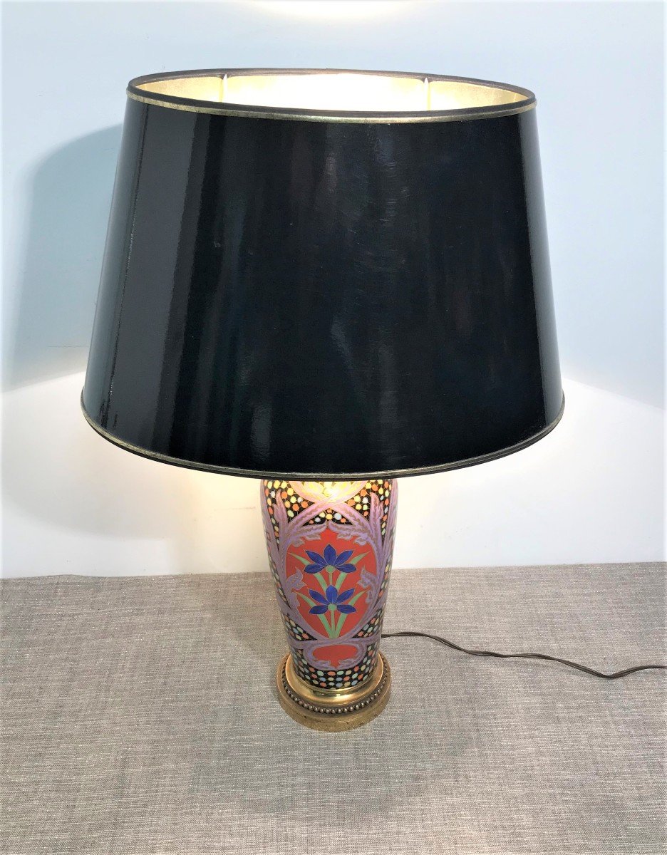 Limoges Porcelain Lamp, 20th Century-photo-2