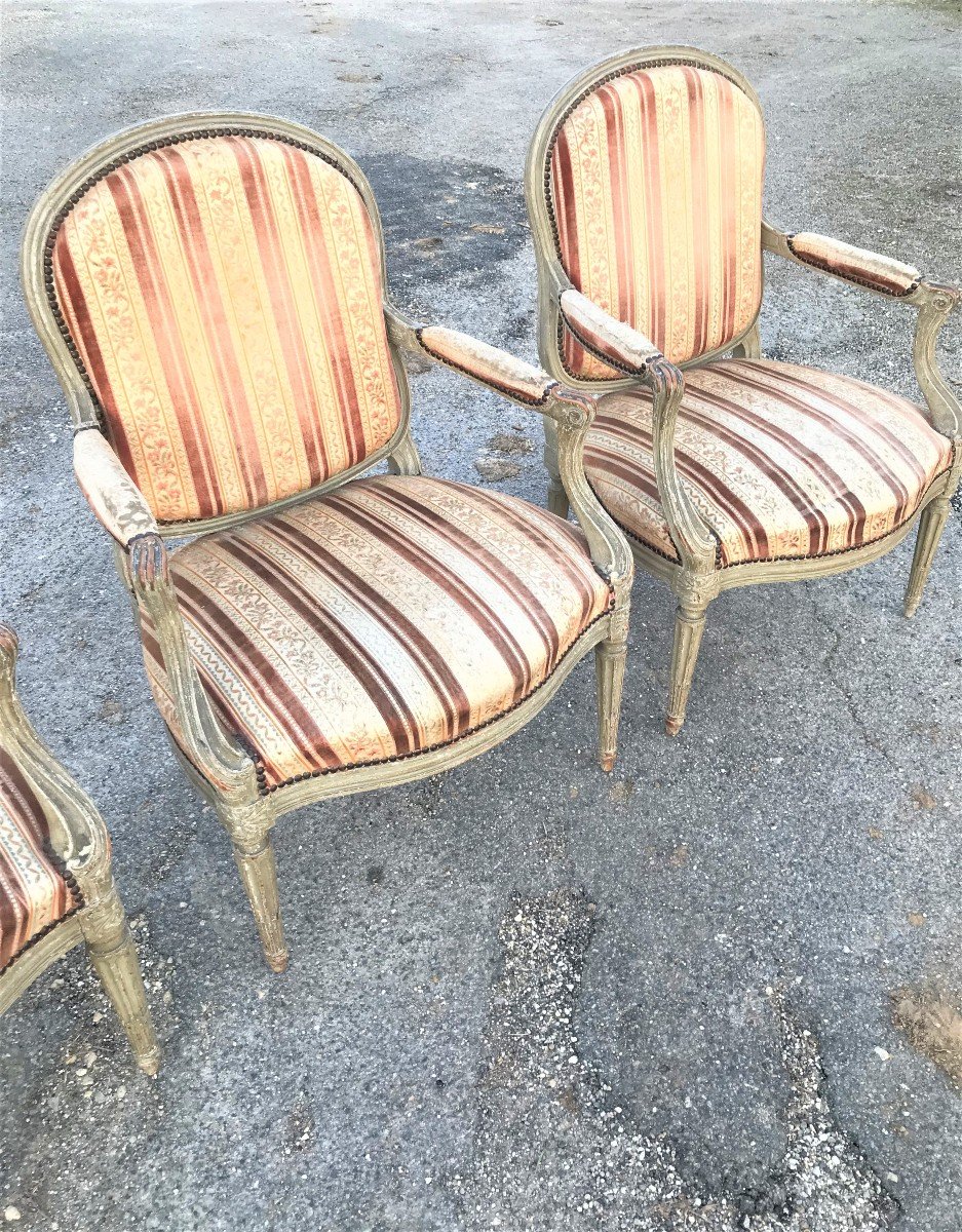 Quatre fauteuils à la reine style Transition 19 ème-photo-4
