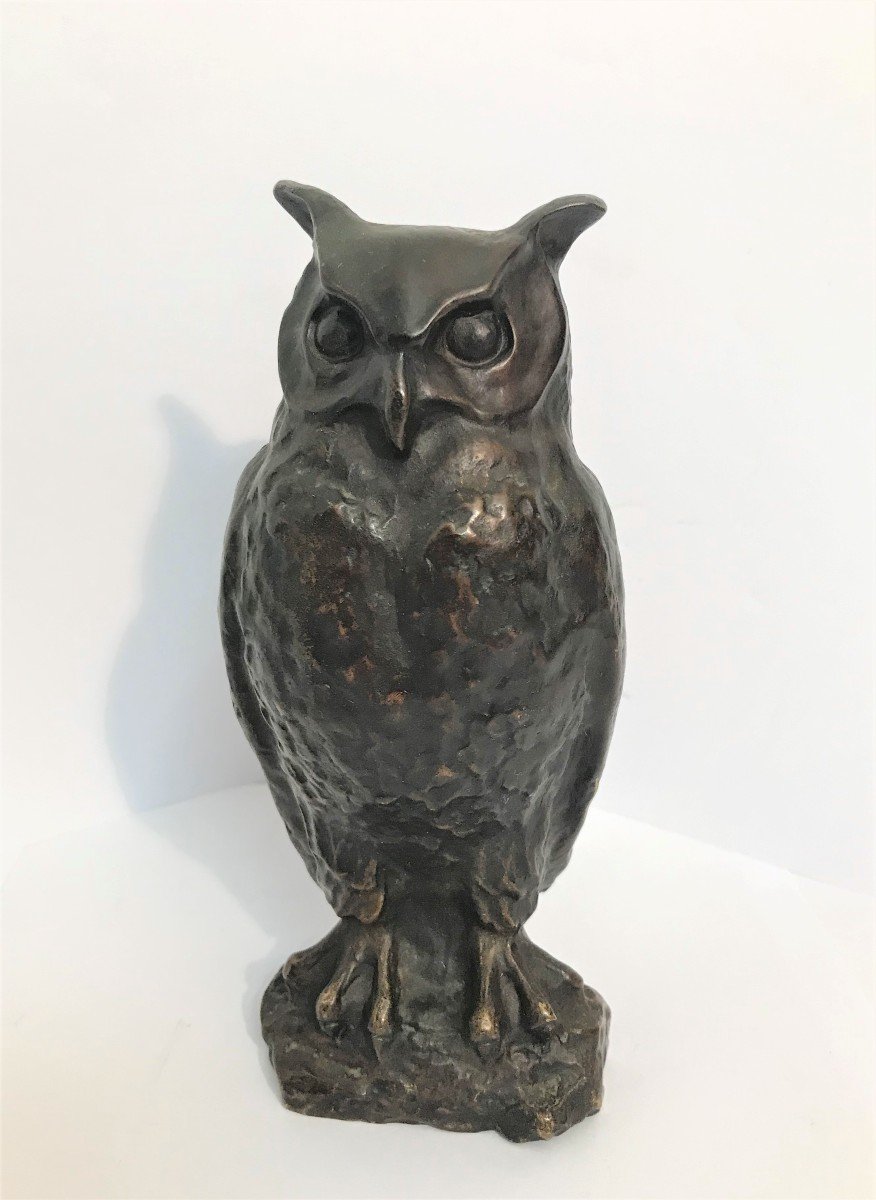 Bronze Signed Max Le Verrier The Owl Early 20th Century