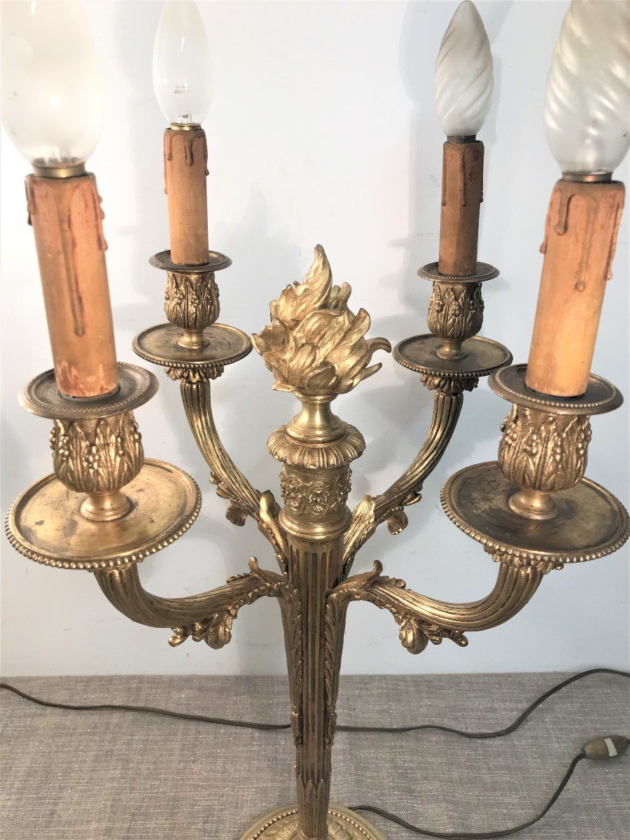 Large Pair Of Louis XVI Style Bronze Candelabra-photo-1