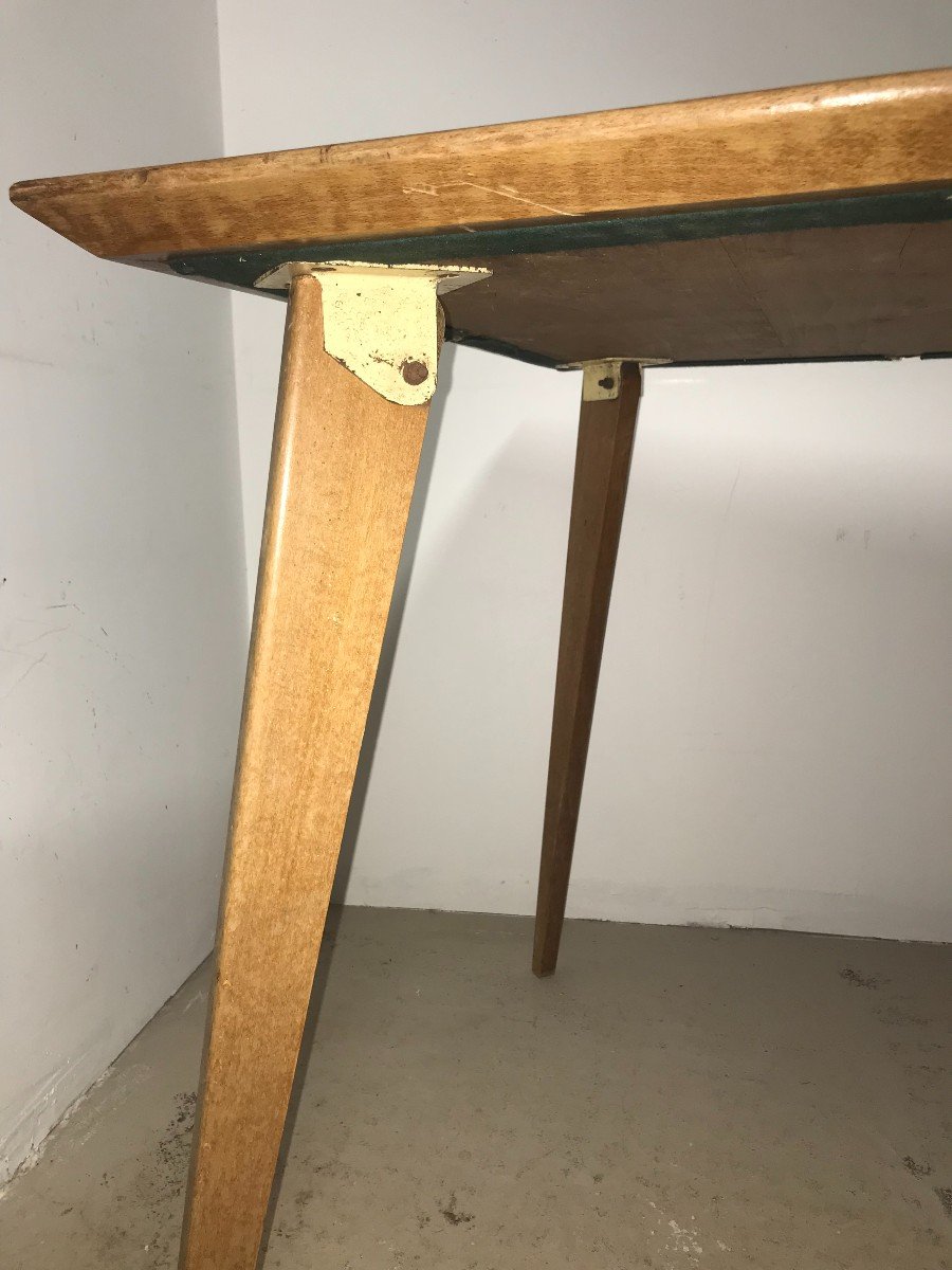 Table à jeux dans le goût de Prouvé XXème siècle-photo-1