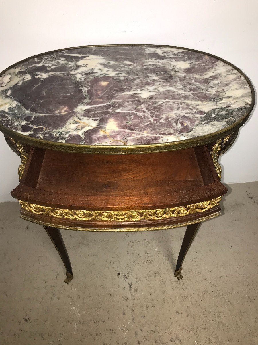 Napoleon III Period Table In Mahogany And Gilded Bronze-photo-4