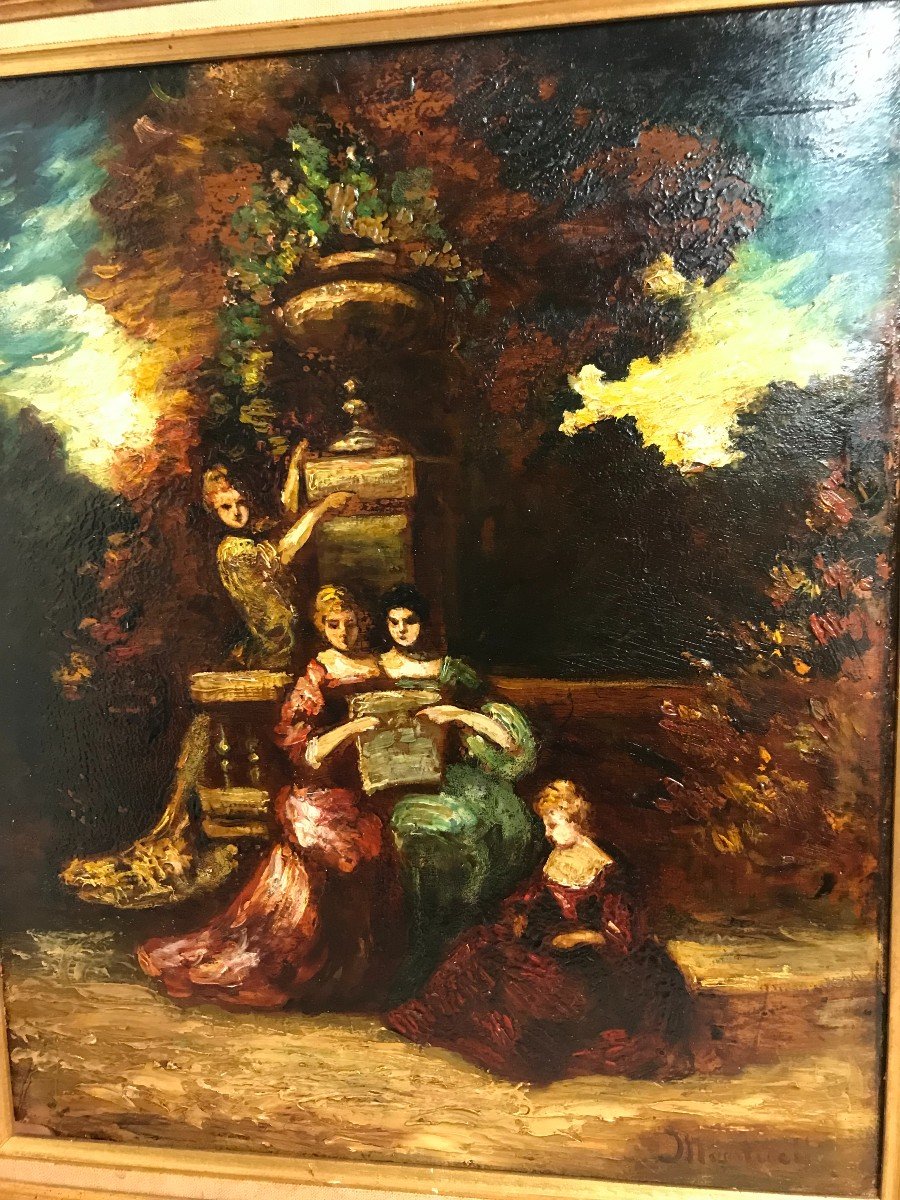 Oil Painting On Panel Adolphe Monticelli-photo-2