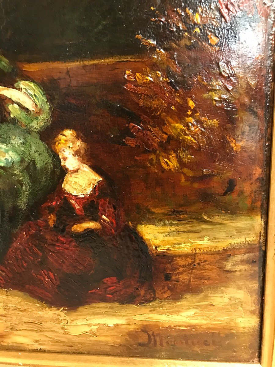 Oil Painting On Panel Adolphe Monticelli-photo-4