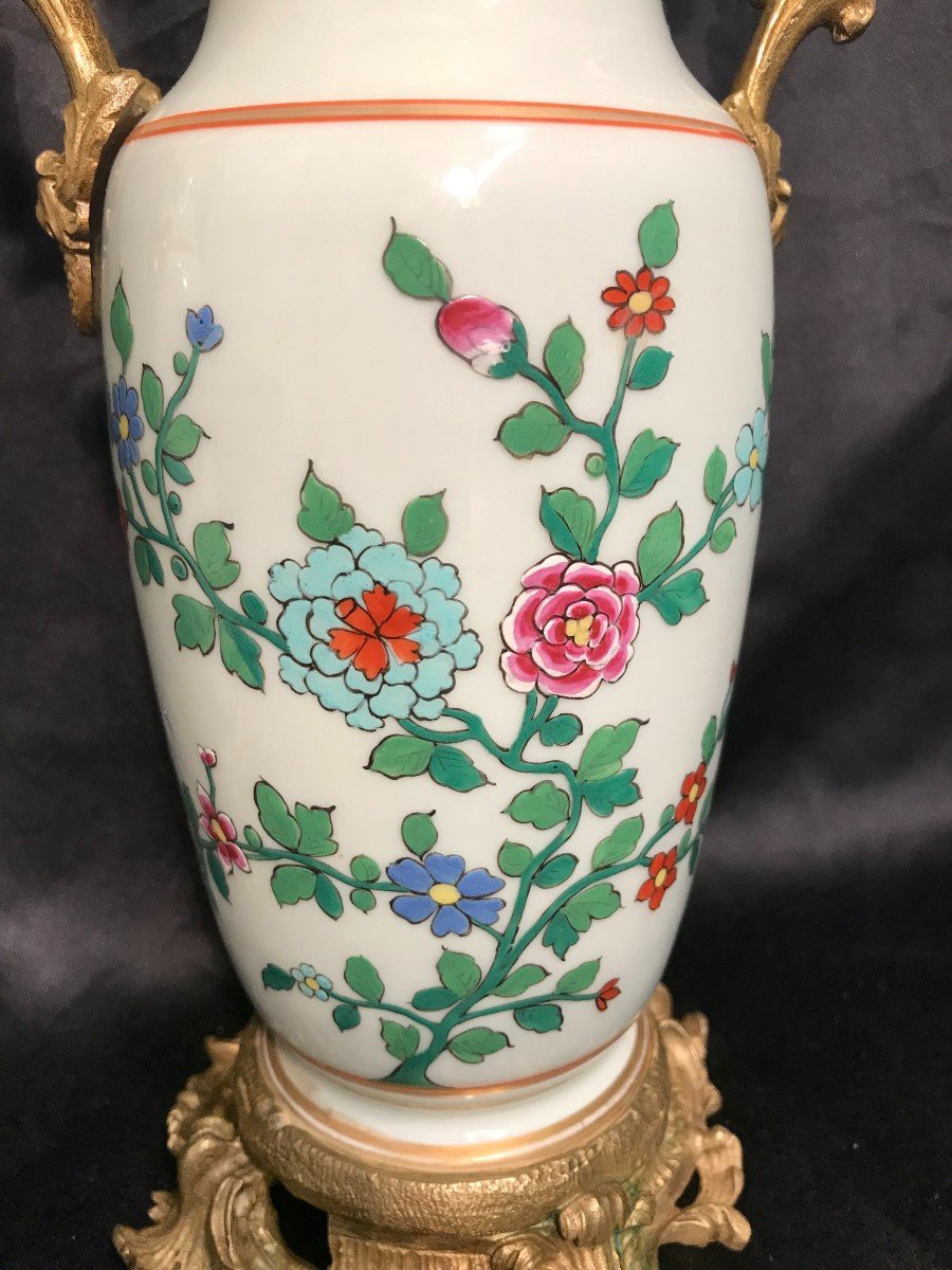 Paire De Vase En Porcelaine Et Bronze époque Napoléon III-photo-4