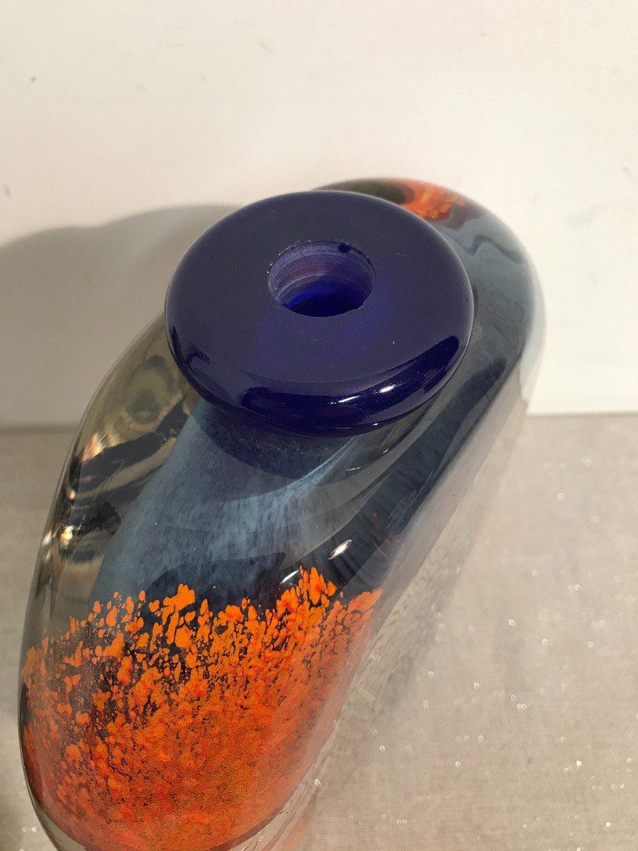 Blown Glass Bottle By Olivier Mallemouche 21st Century-photo-4