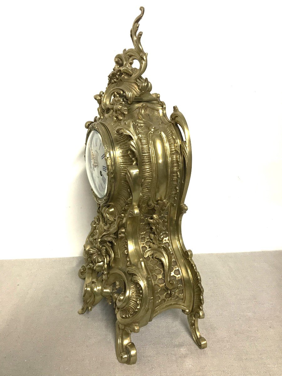 Louis XV Rocaille Style Bronze Cartel Clock-photo-6