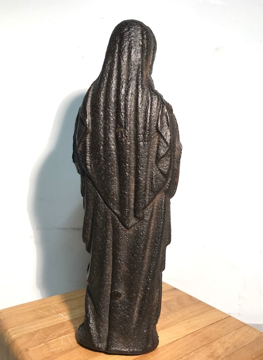 Cast Iron Virgin From The 18th Century-photo-4