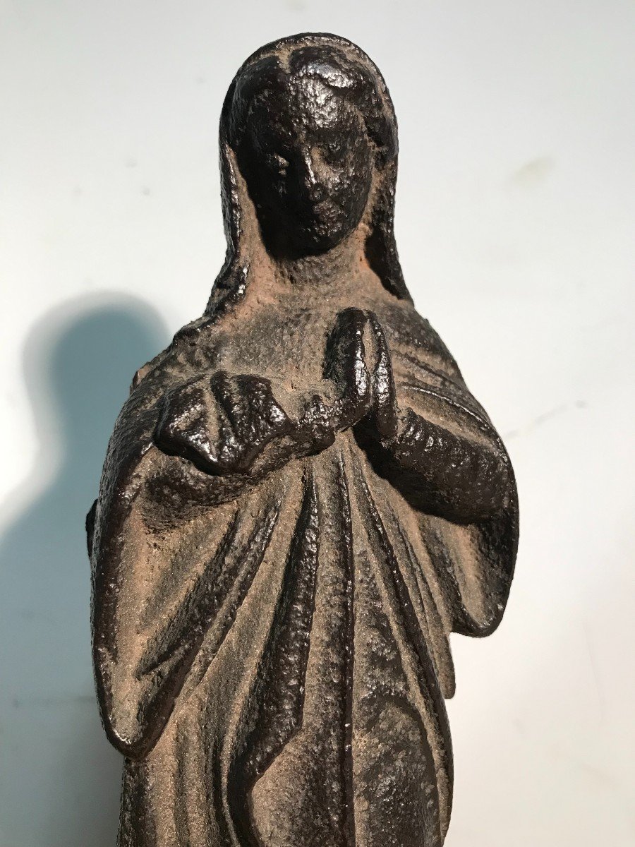 Cast Iron Virgin From The 18th Century-photo-5