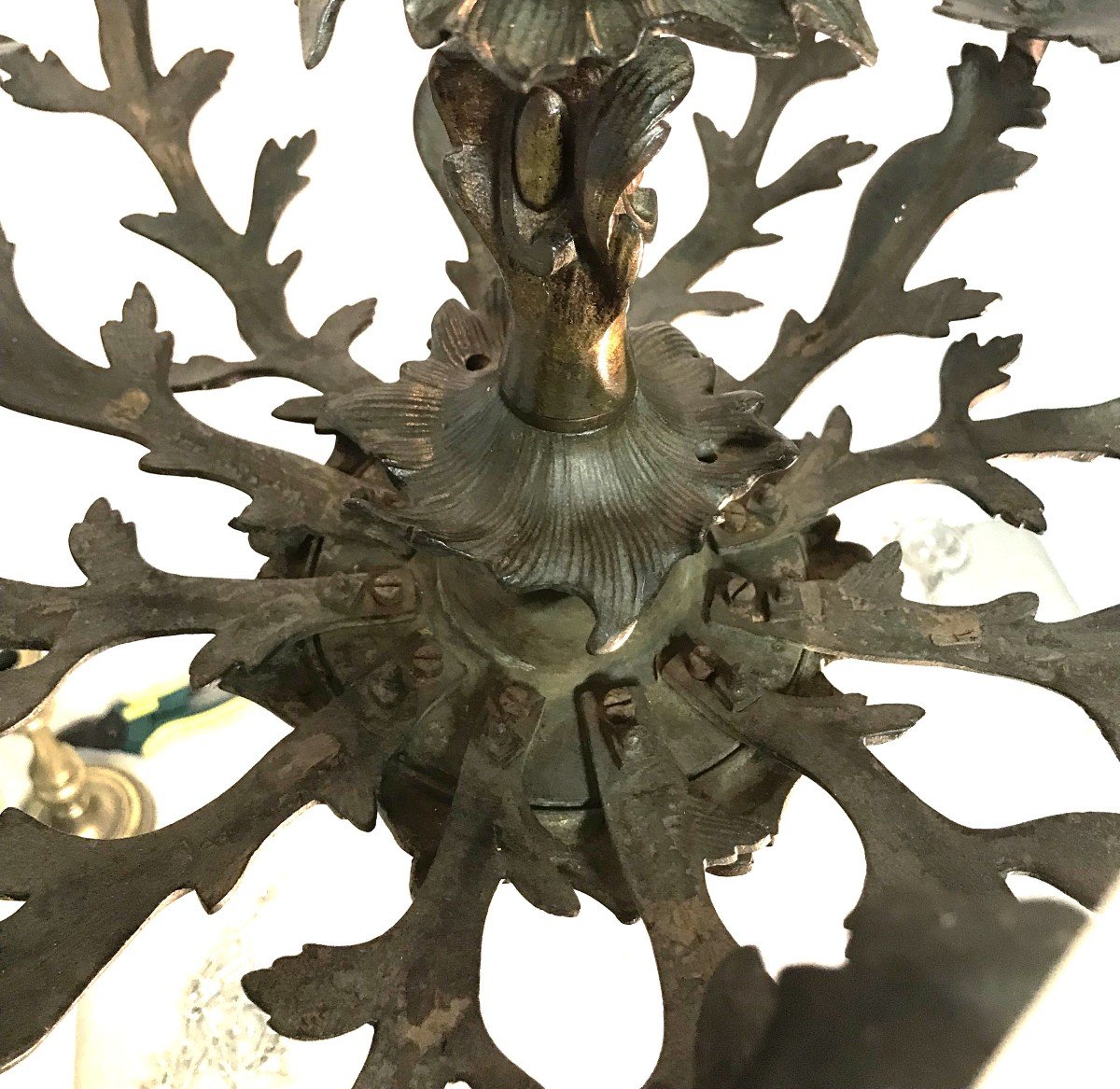 19th Century Bronze Chandelier With 12 Lights-photo-4