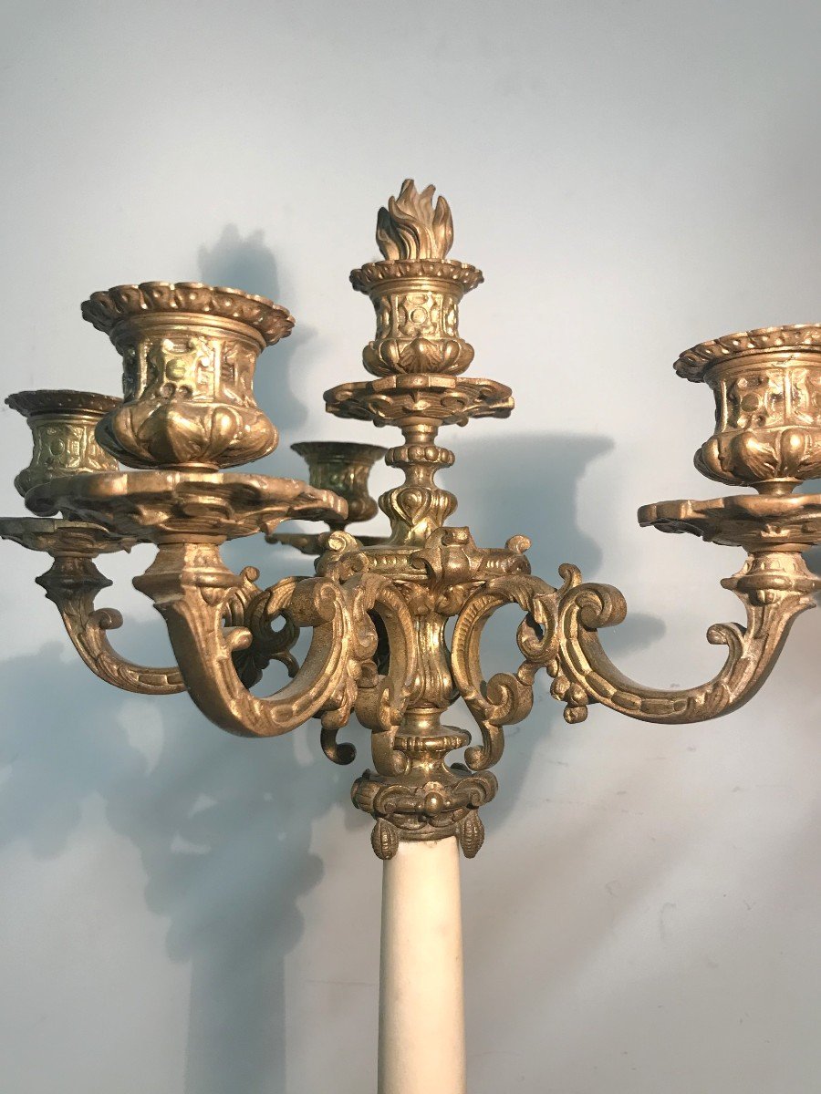 Large Pair Of Bronze Candelabras From The Napoleon III Period-photo-2