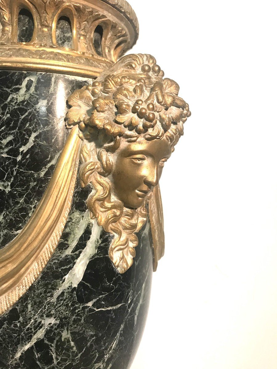 Green Marble And Gilded Bronze Cassolette-photo-2