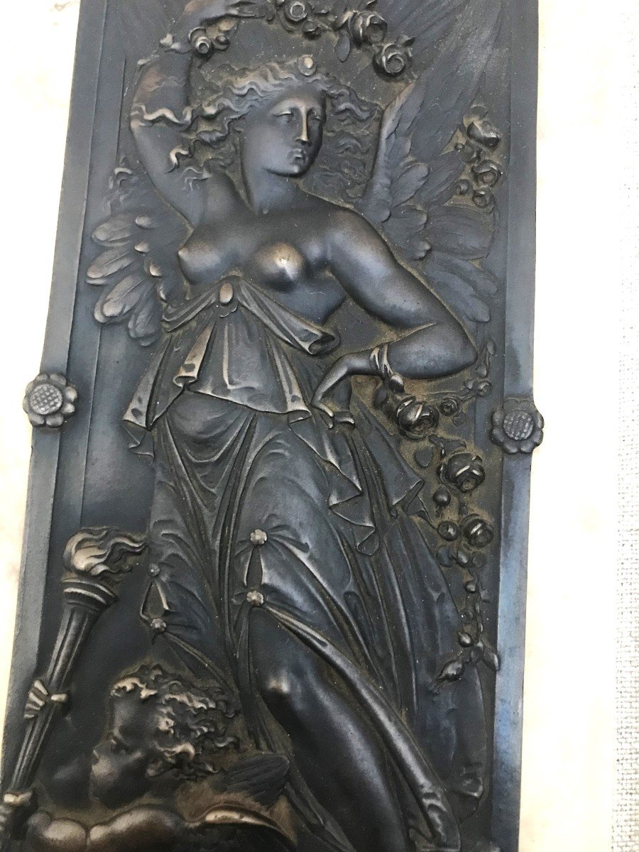 Paire de bas reliefs bronze, le jour et la nuit par Edward William Wyon-photo-3