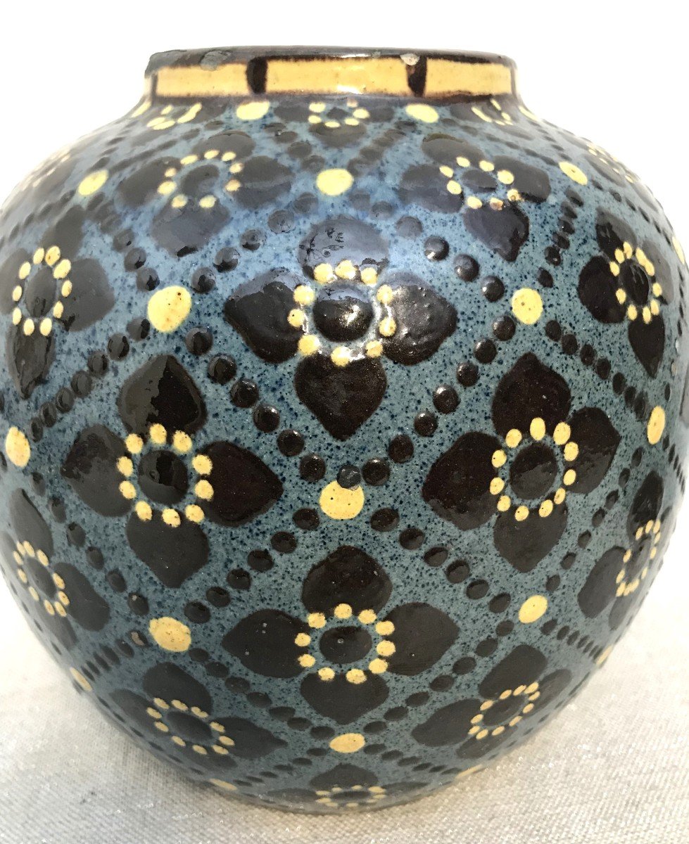 Glazed Ceramic Vase By Paul Jacquet 1930-photo-2