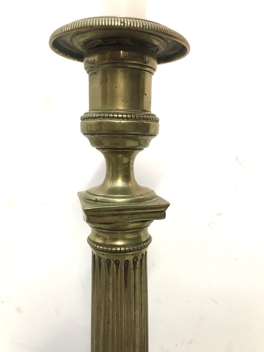 Pair Of Louis XVI Period Candlesticks, 18th Century-photo-4