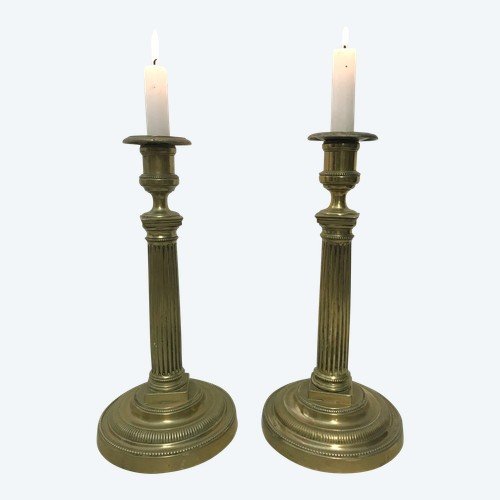 Pair Of Louis XVI Period Candlesticks, 18th Century