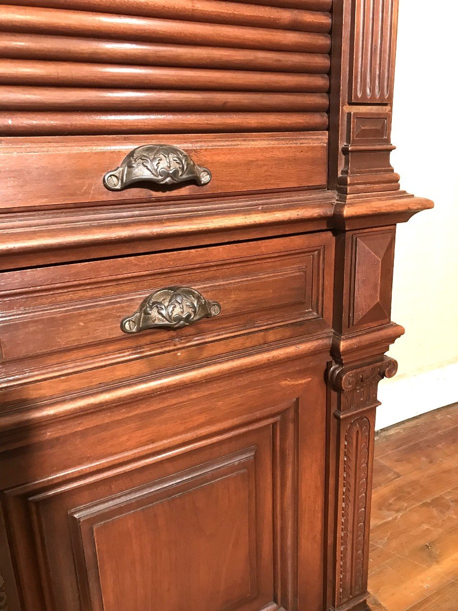 19th Century Notary's Cabinet With Curtain-photo-1