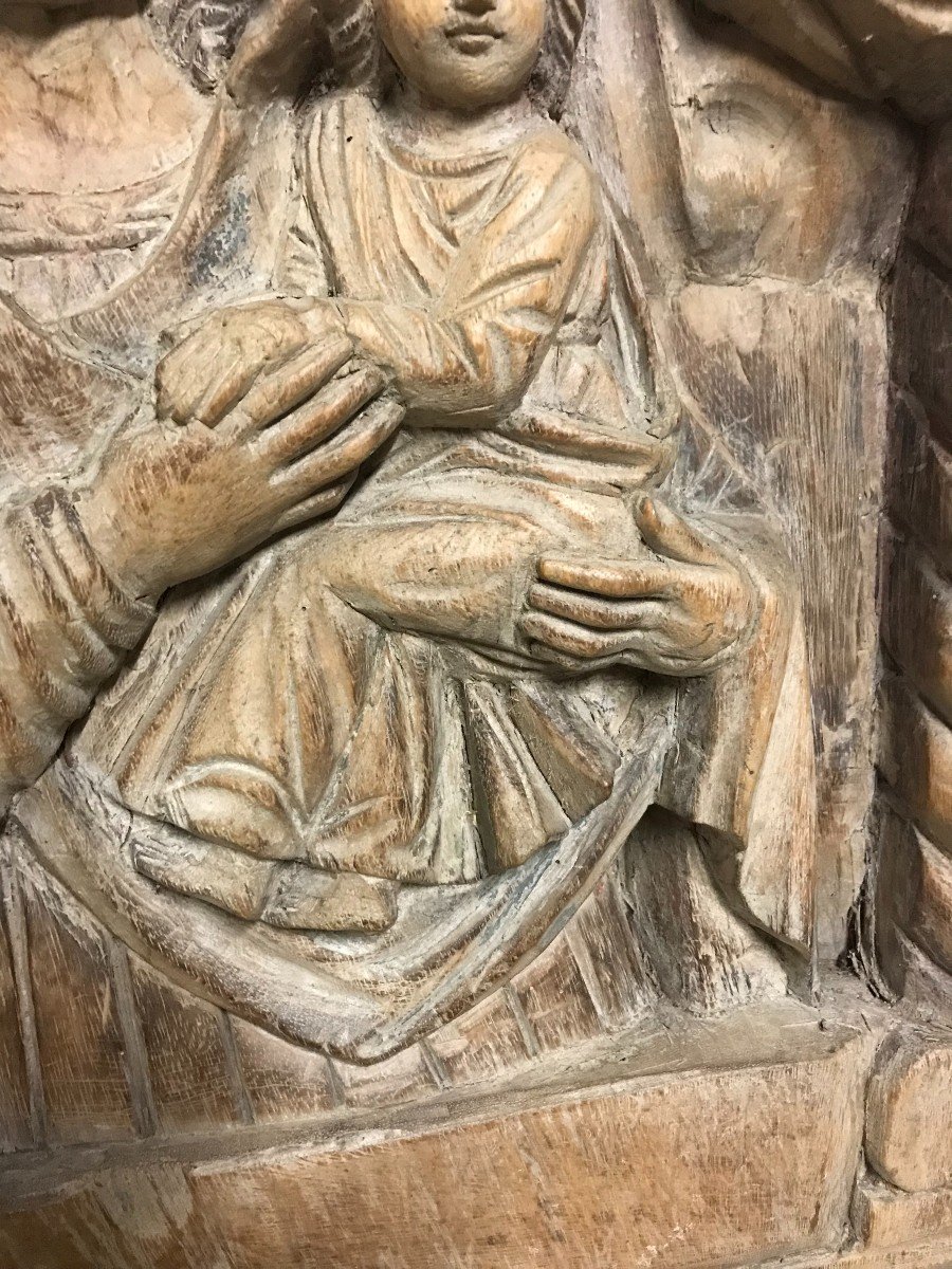 Part Of A Bas-relief Altarpiece, Virgin And Child, 18th Century-photo-4