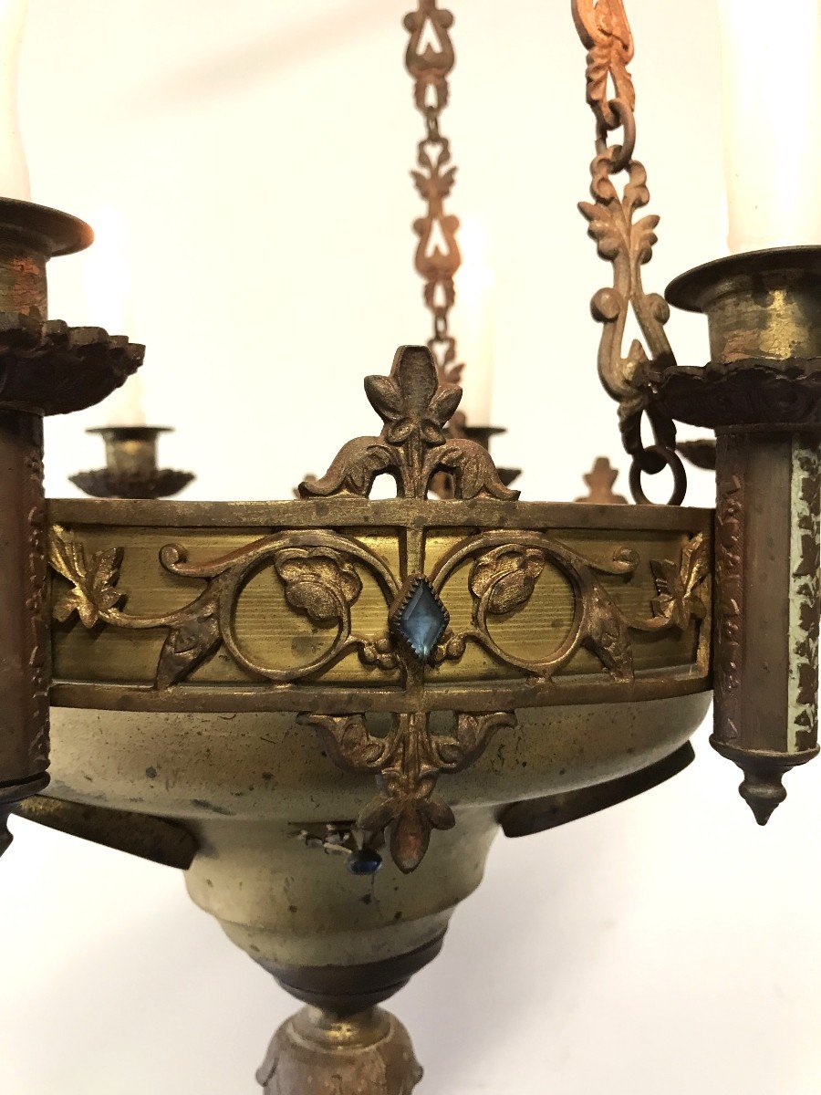 19th Century Chapel Or Church Chandelier With Six Lights-photo-6