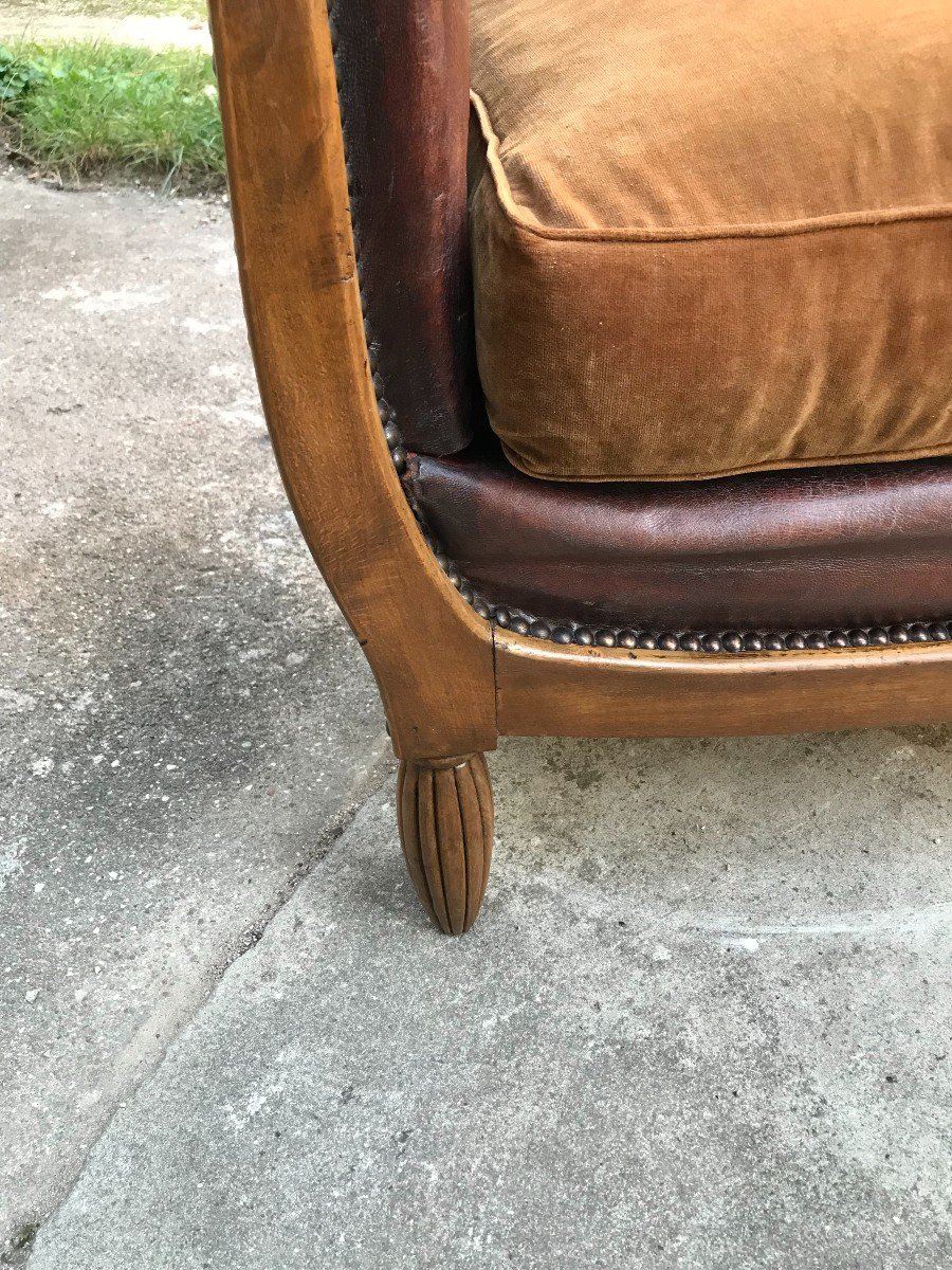 Pair Of Art Deco Leather Club Armchairs 1925-photo-1