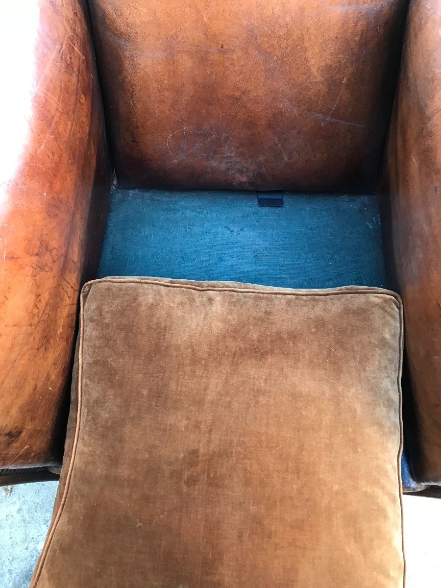 Pair Of Art Deco Leather Club Armchairs 1925-photo-7