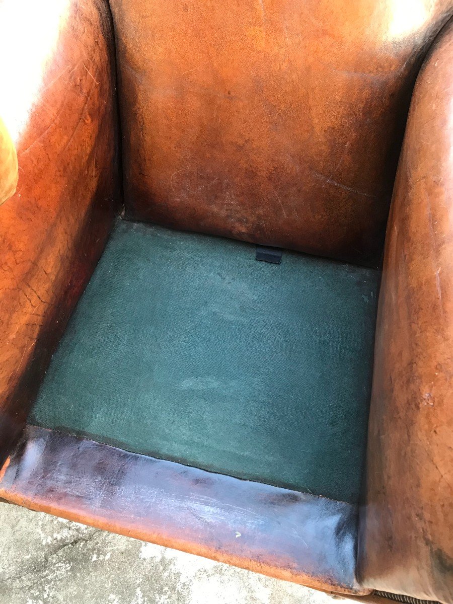 Pair Of Art Deco Leather Club Armchairs 1925-photo-8