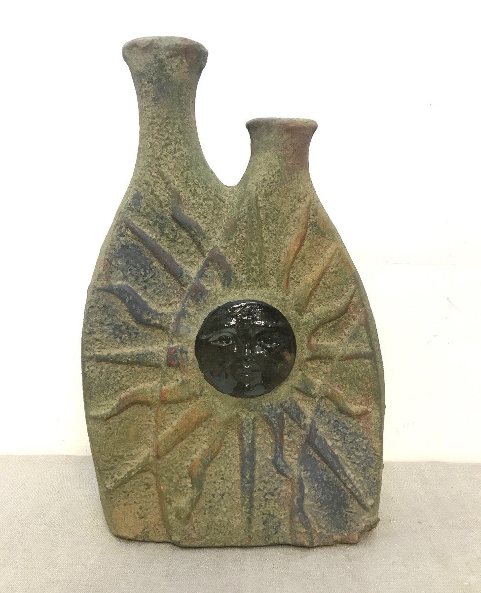 Ceramic And Glass Sun And Moon Vase-photo-2