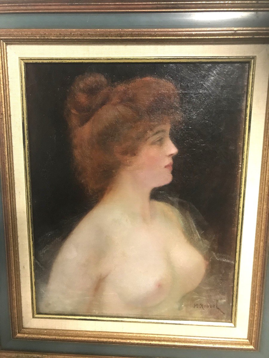 Tableau portrait jeune femme par Henri Rondel-photo-2