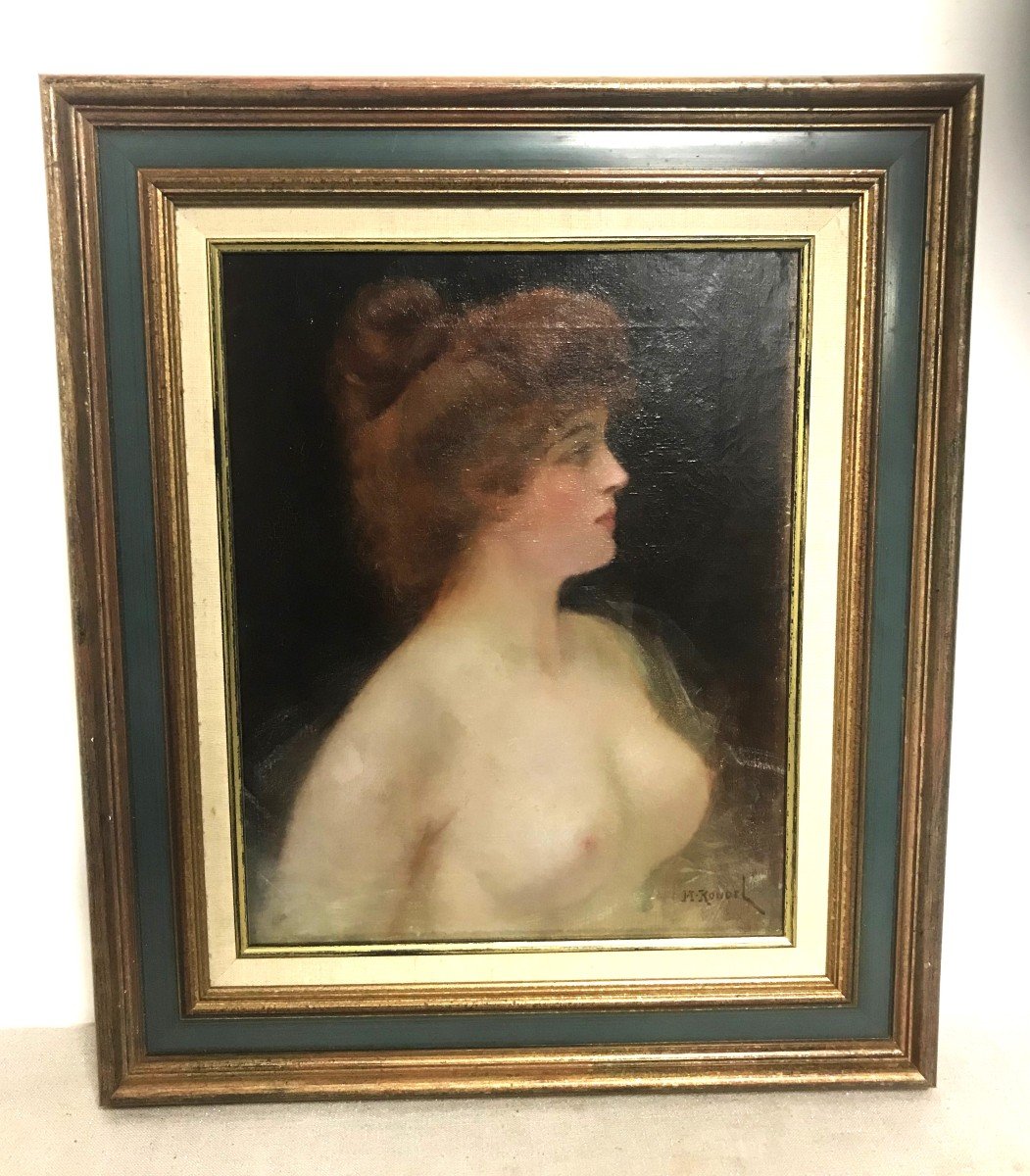 Tableau portrait jeune femme par Henri Rondel