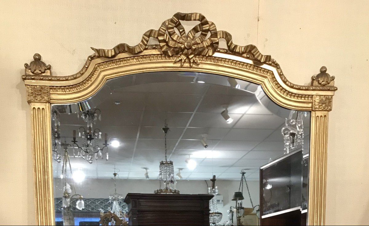 Large Louis XVI Style Mirror With Mercury Glass-photo-2