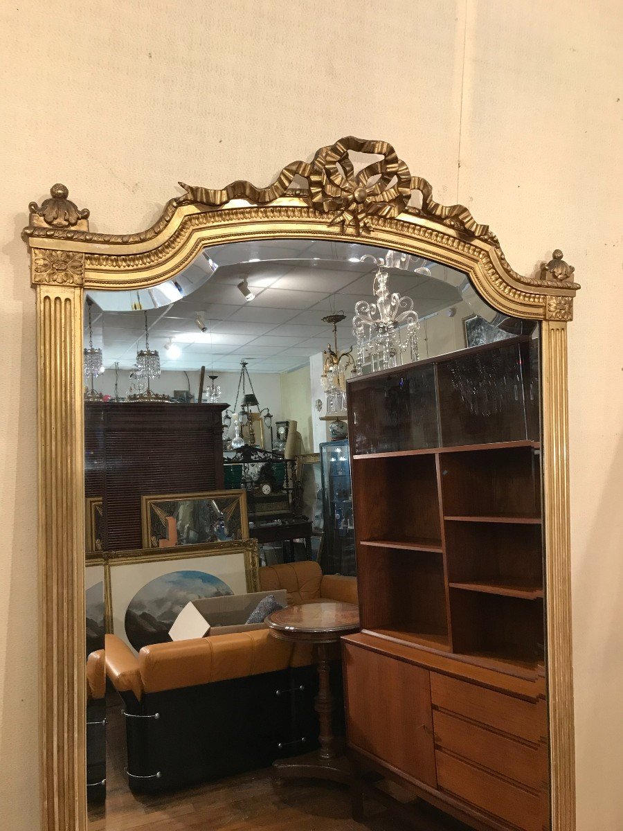 Large Louis XVI Style Mirror With Mercury Glass-photo-3