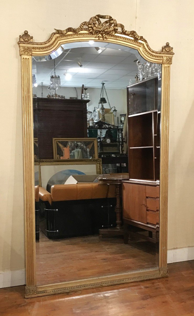 Large Louis XVI Style Mirror With Mercury Glass