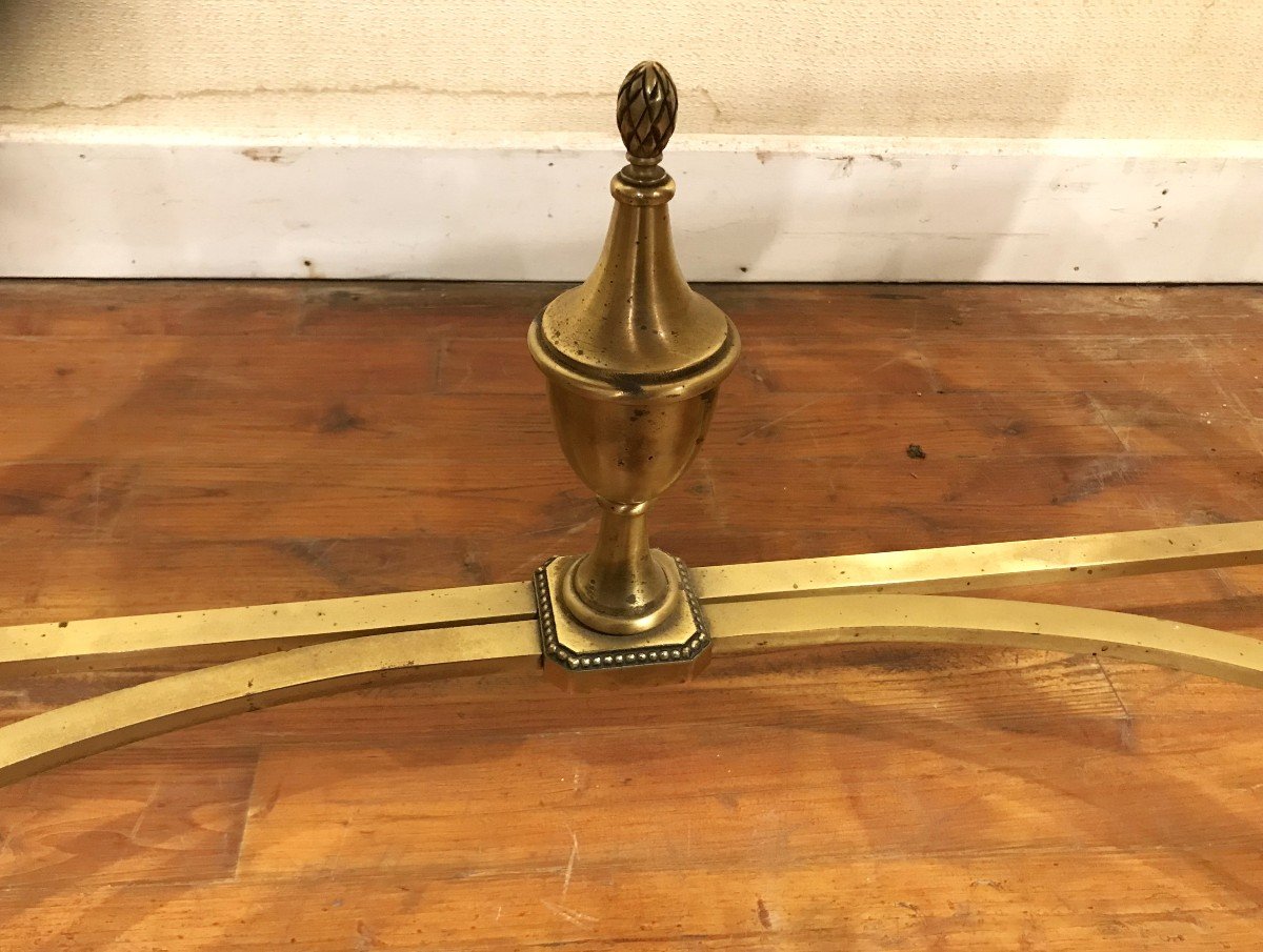 Louis XVI Style Console Table In Gilded Brass-photo-4