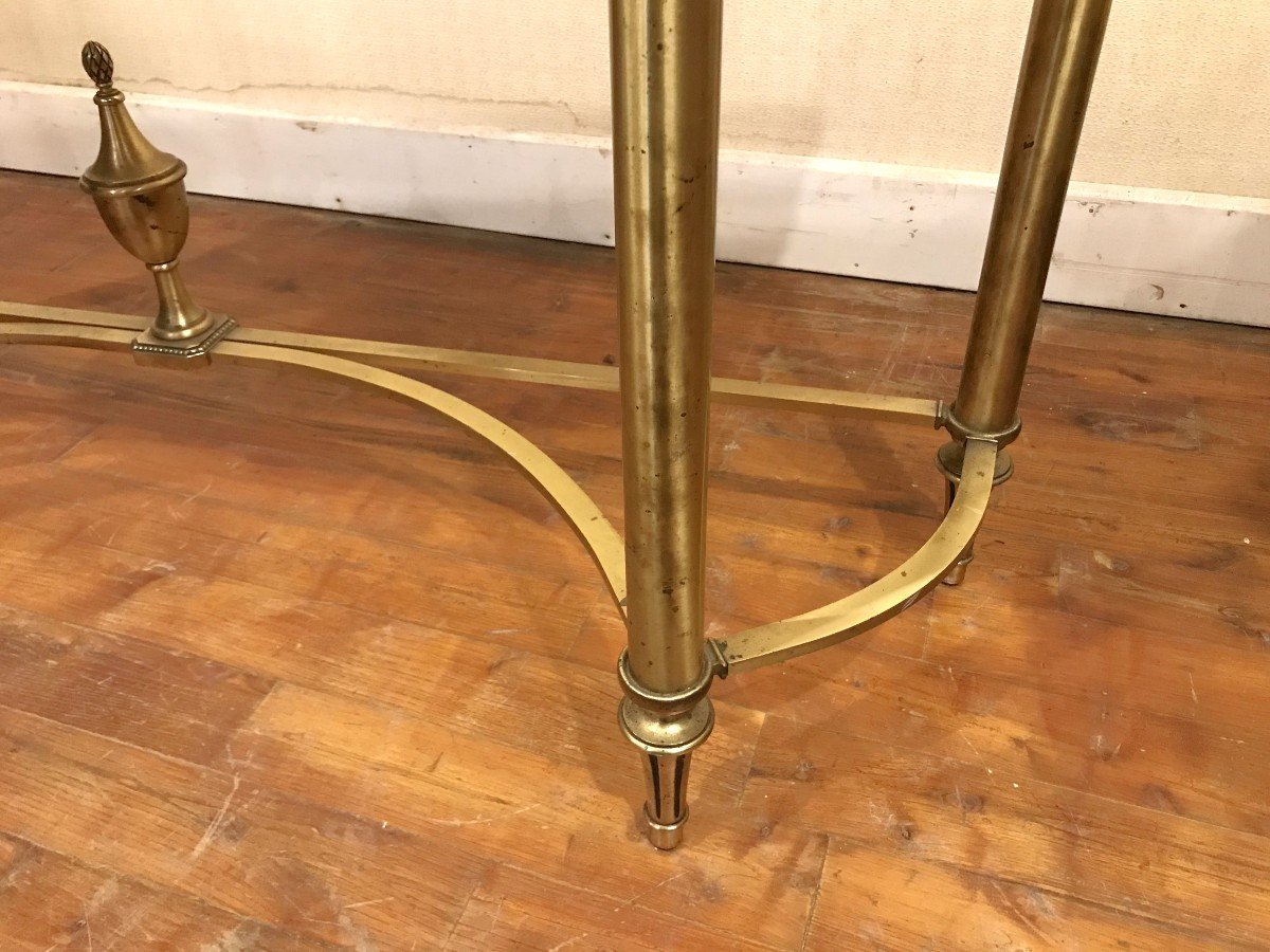 Louis XVI Style Console Table In Gilded Brass-photo-5