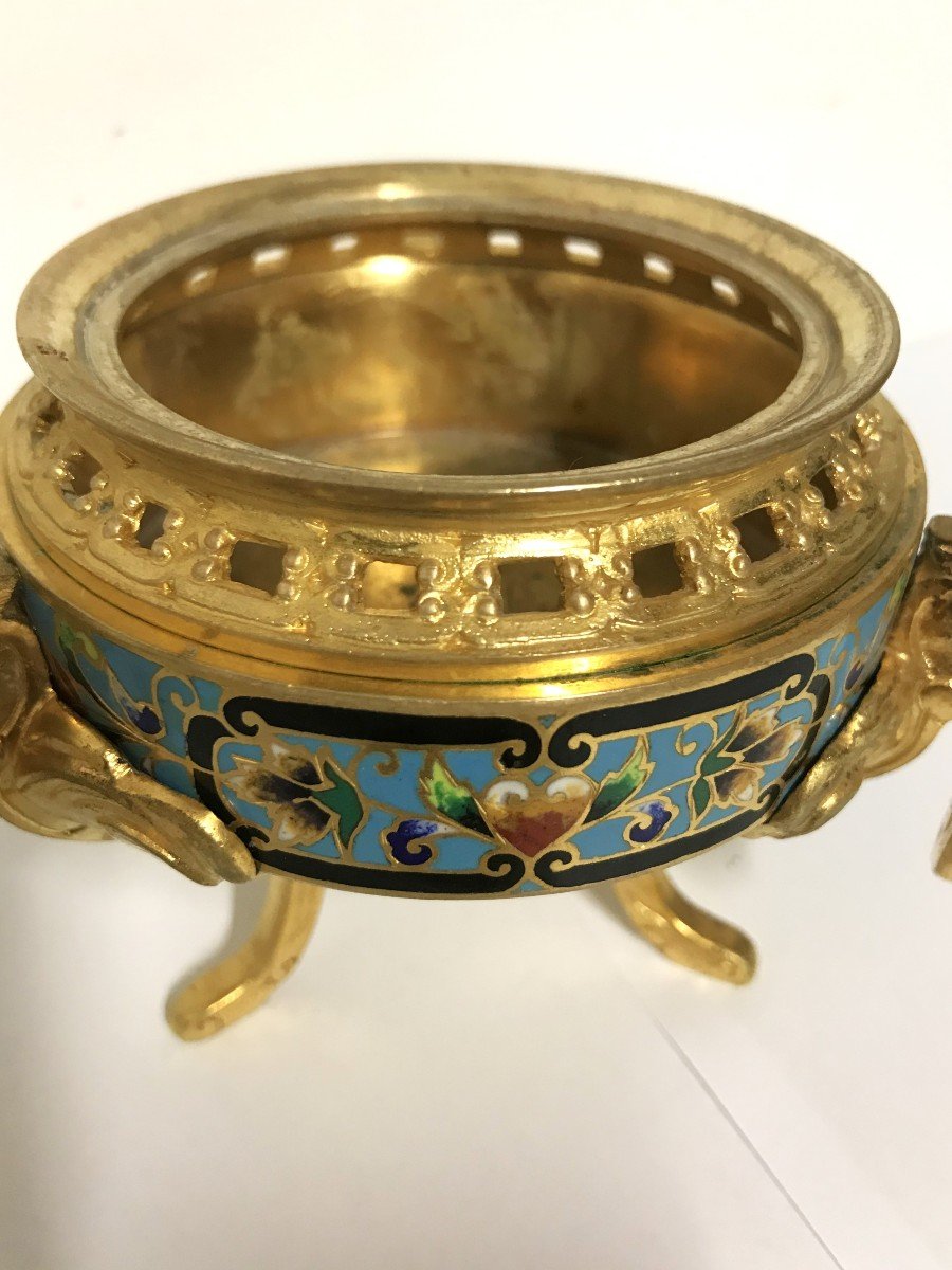 Alphonse Giroux Cloisonné Enamel Perfume Burner-photo-2