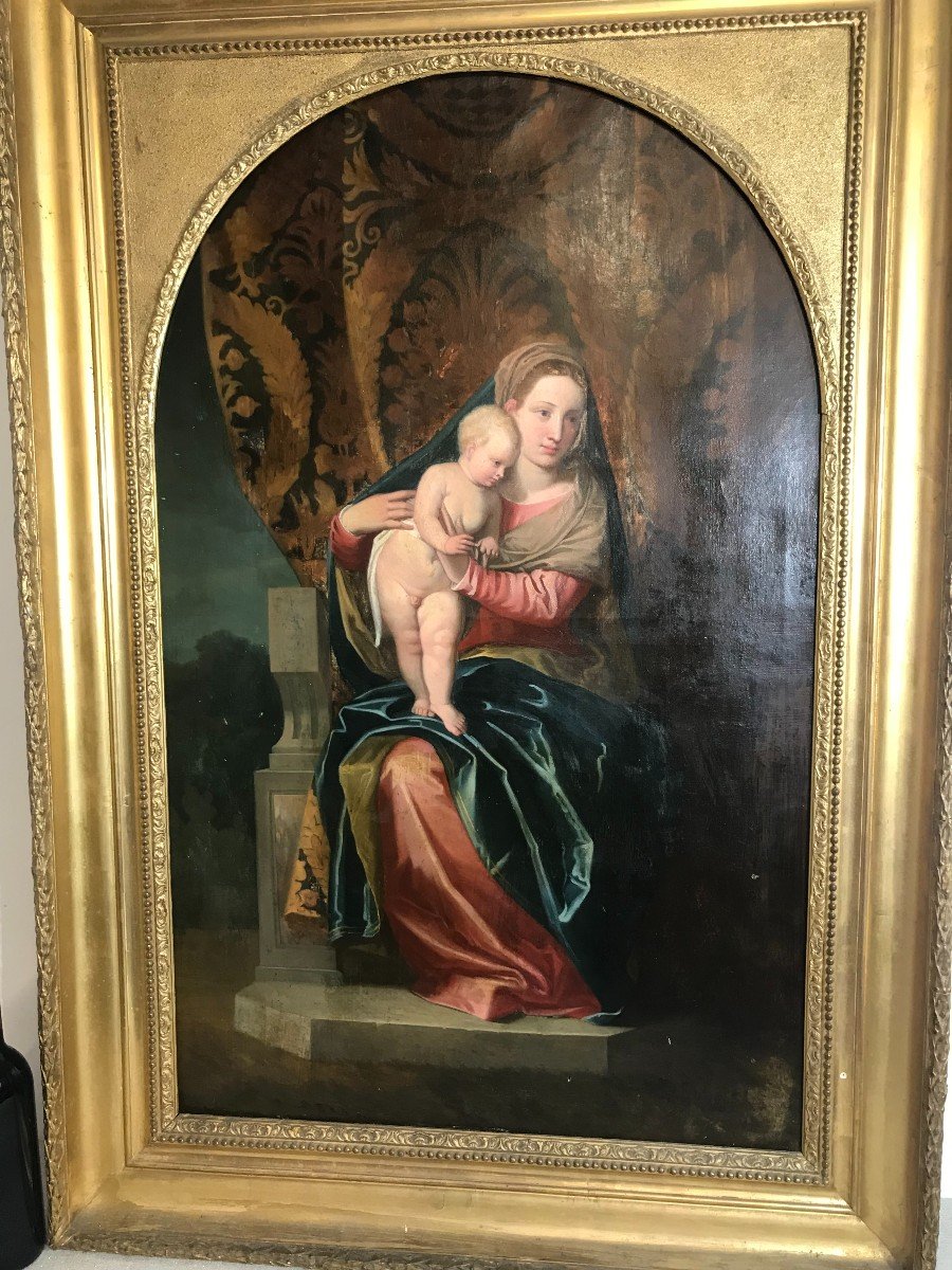 Oil Painting On Canvas Virgin And Child-photo-2