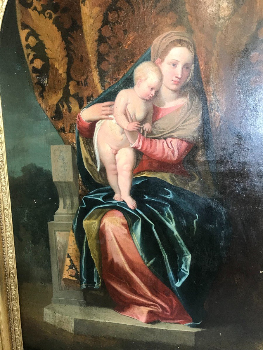 Oil Painting On Canvas Virgin And Child-photo-3