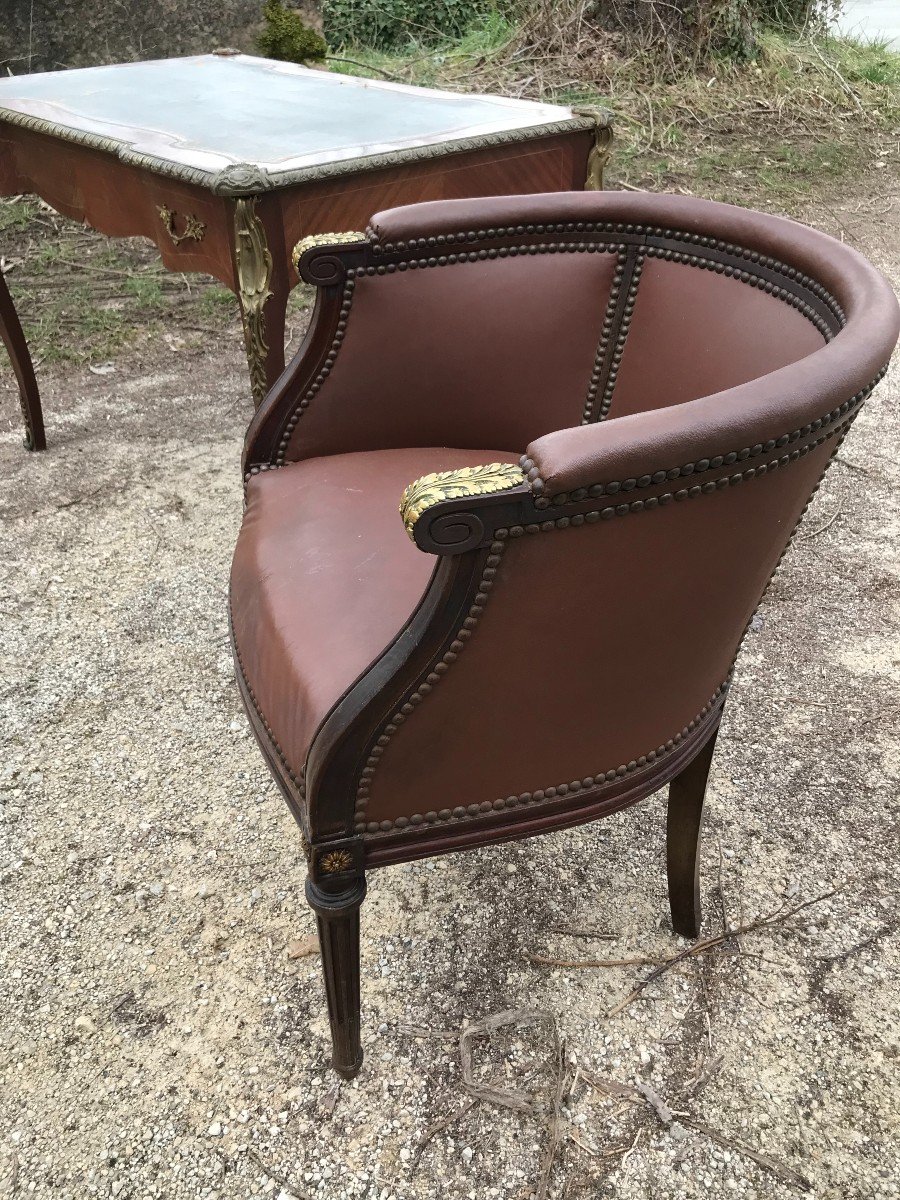 Louis XV Napoleon III Desk And Armchair-photo-6