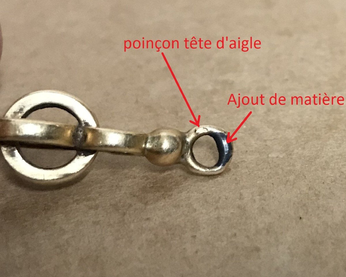 Cachet En Or 18 Carats Tête d'Aigle-photo-1