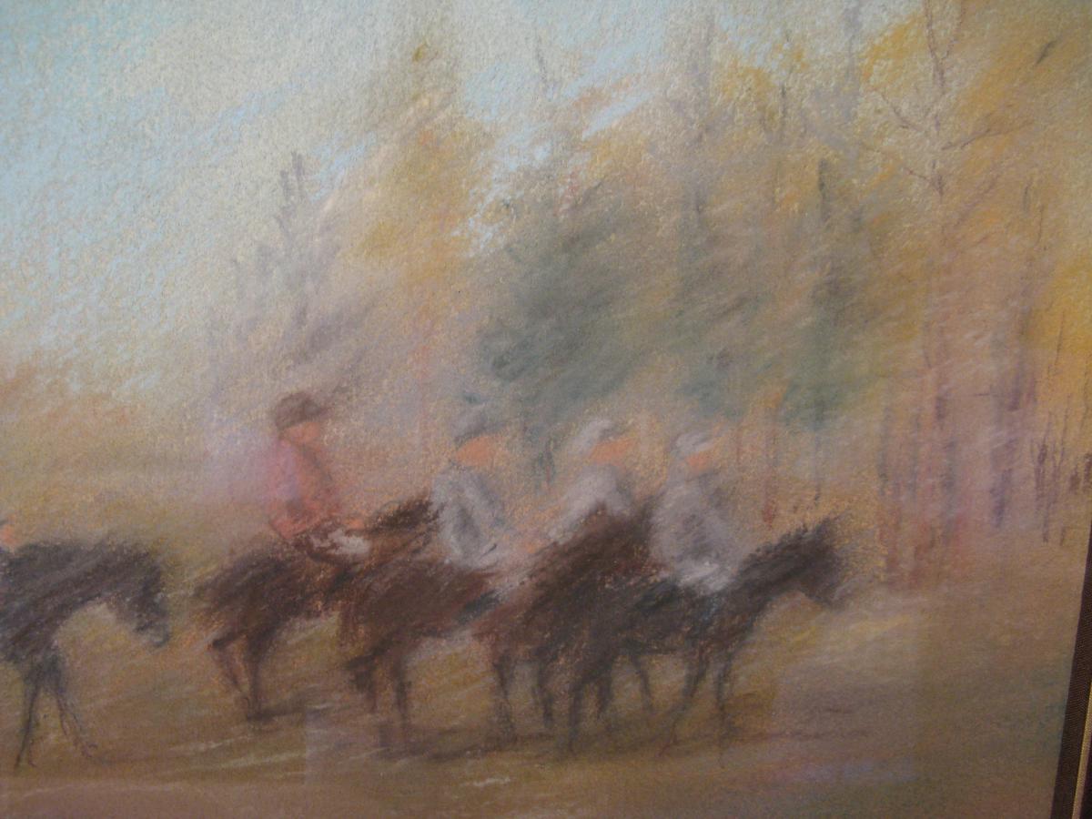 Pastel Causaques Horsemen 20th Century-photo-4