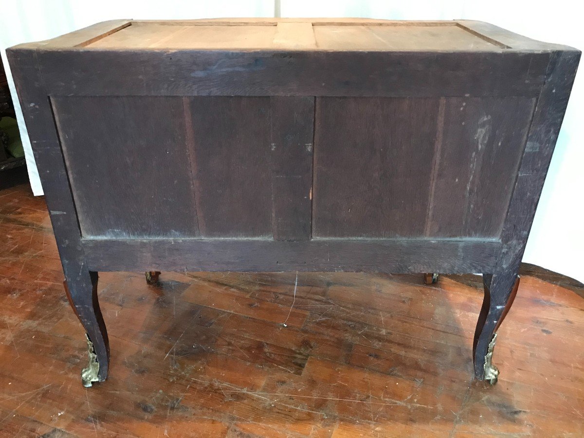 18th Century Transitional Commode In Marquetry Stamped Antoine Mouzard-photo-8