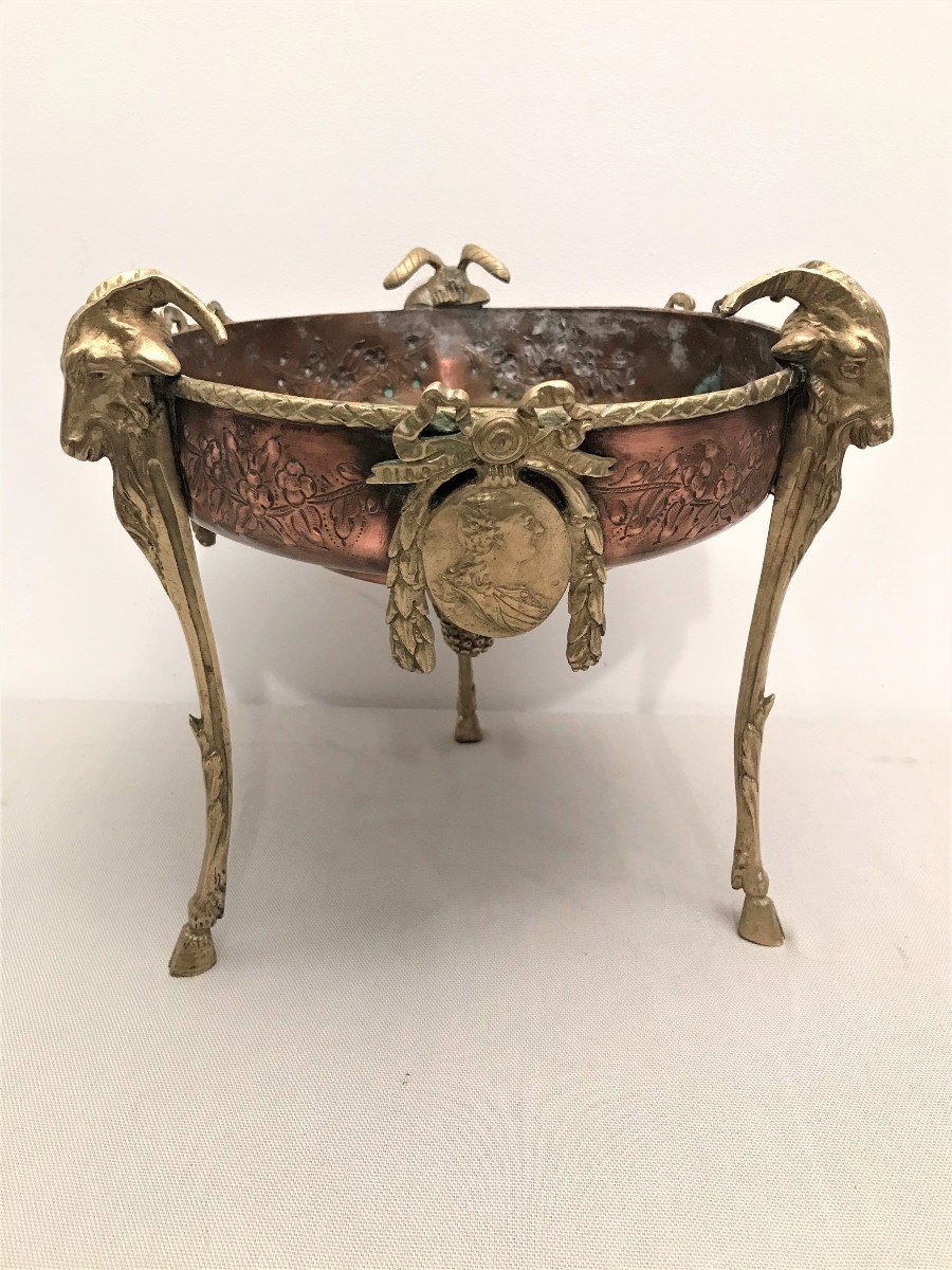 Surtout de table bronze et cuivre de style Louis XVI