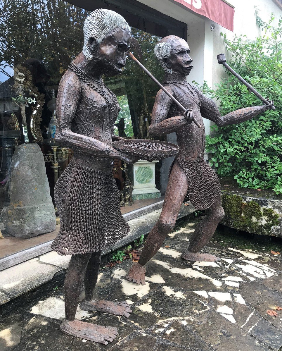 Two Very Large Iron Sculptures: Africans-photo-2