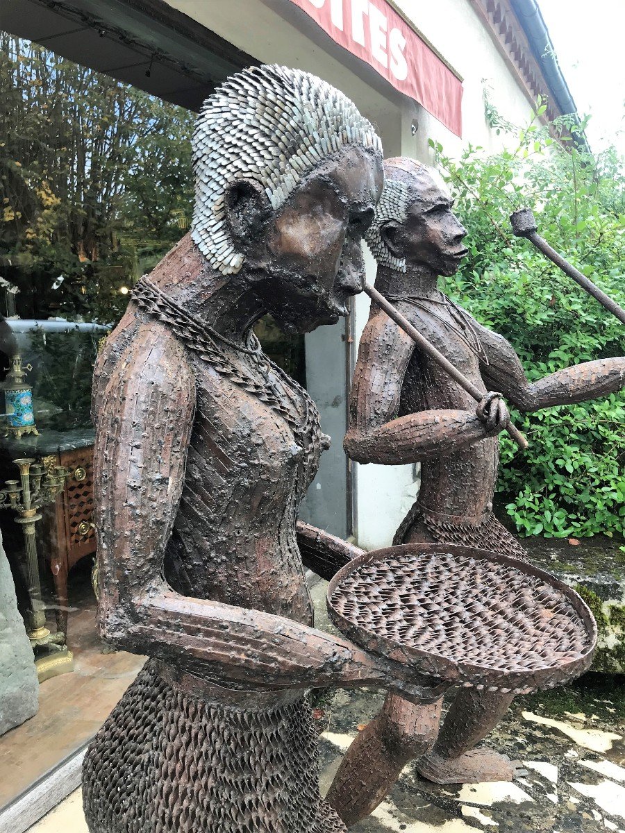 Two Very Large Iron Sculptures: Africans-photo-2