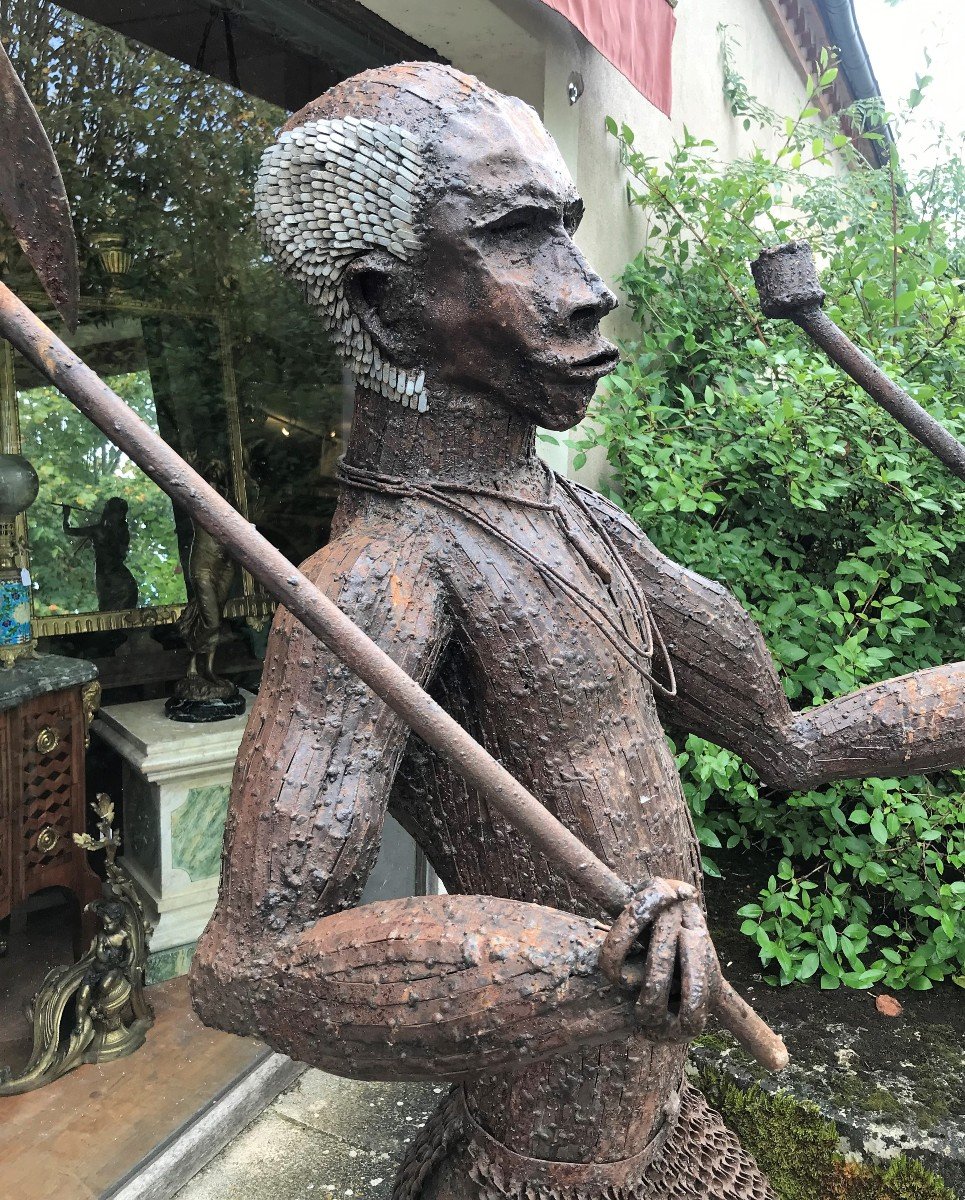 Two Very Large Iron Sculptures: Africans-photo-3