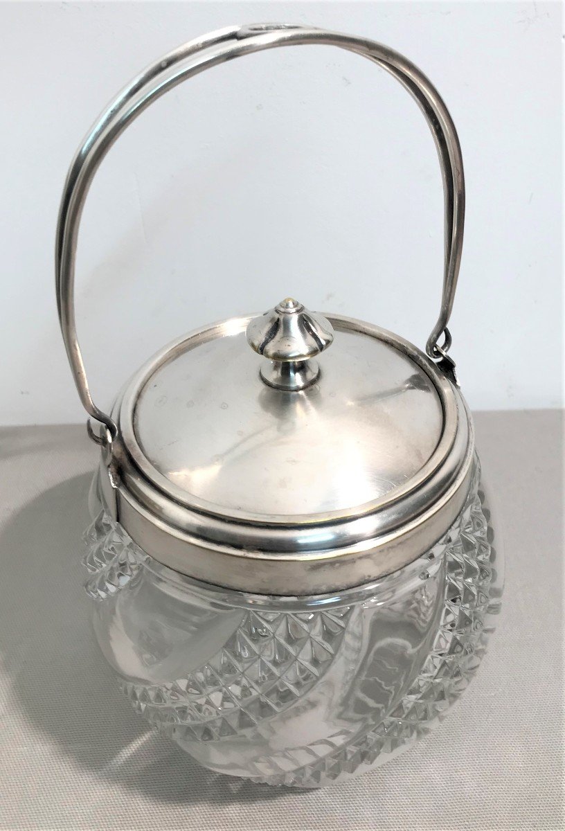 Biscuit Bucket Signed Baccarat In Crystal Goldsmith Boulanger XIXth Century-photo-2