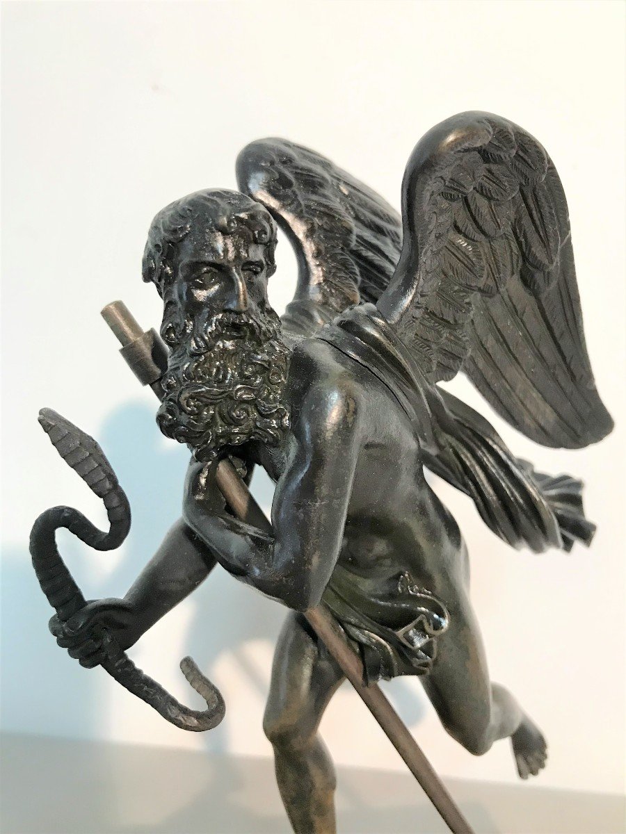 Bronze Chronos The Flight Of Time The Scythe And The Snake Empire Period-photo-3