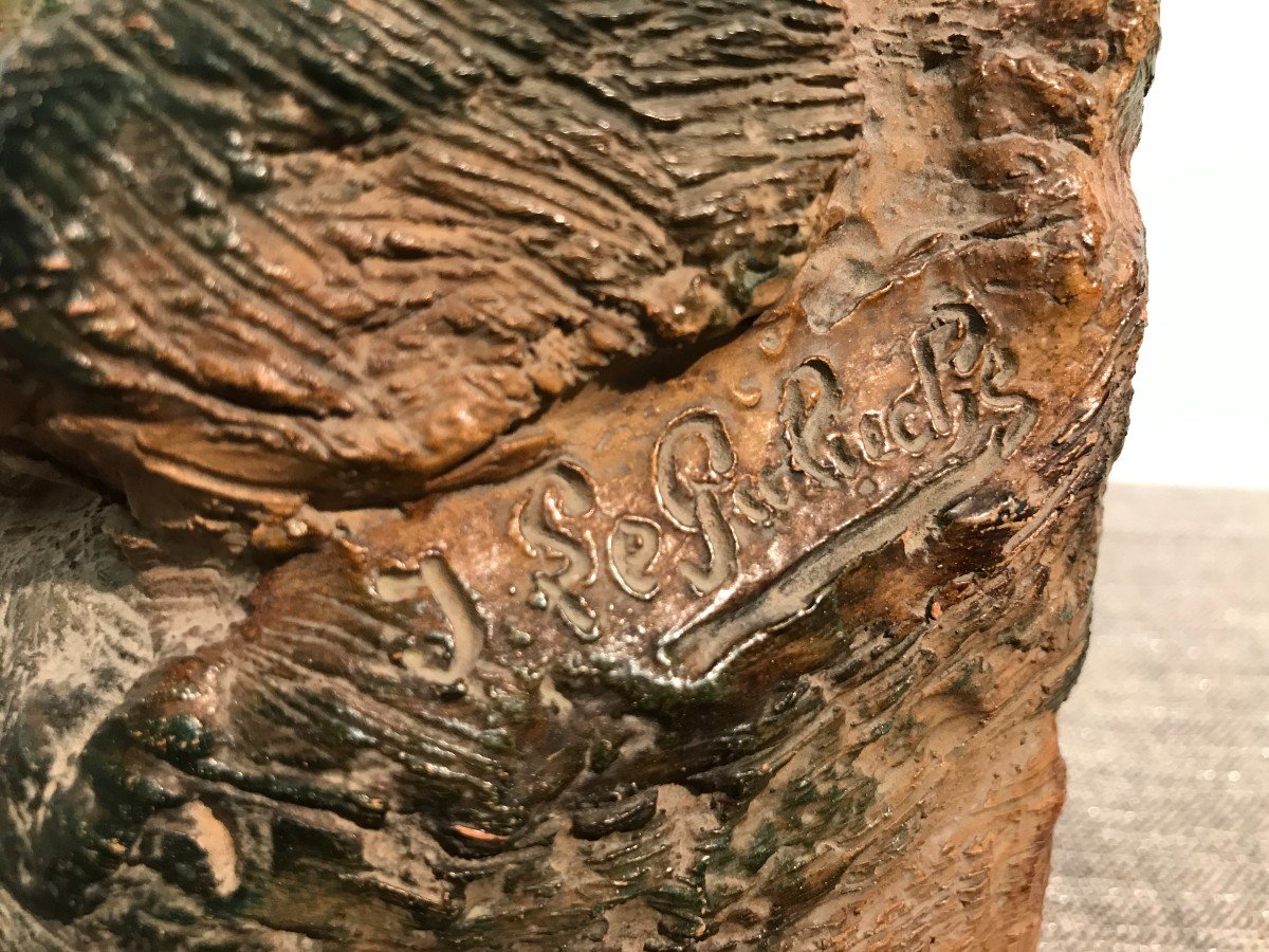 Terre cuite signée J. Le Guluche " La Source " époque XIXème siècle-photo-5