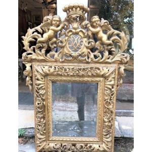 Miroir doré époque Louis XIV 