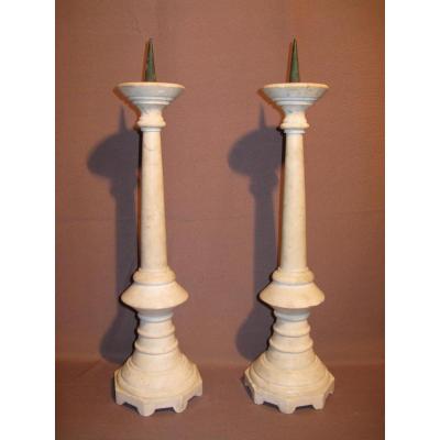 Pair Of Marble Candles Pikes